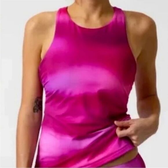 NWOT Athleta Maldives Bra Cup 34 B/C Pink/Magenta Tankini Swim Top! ❤️ - Picture 6 of 9